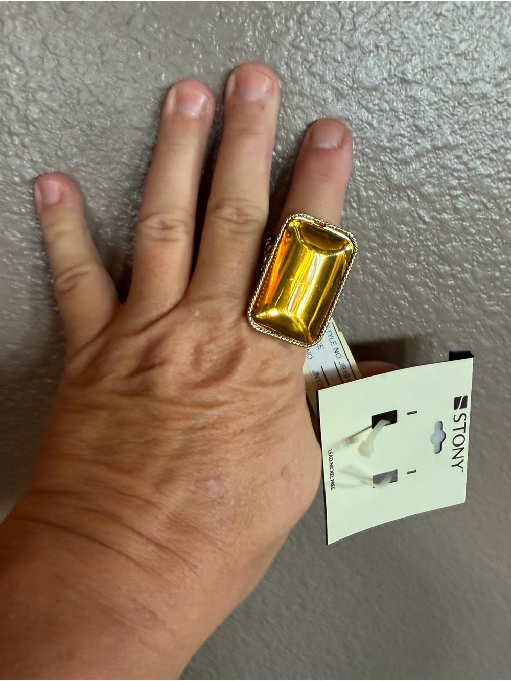 Gold Rectangular Cocktail Ring